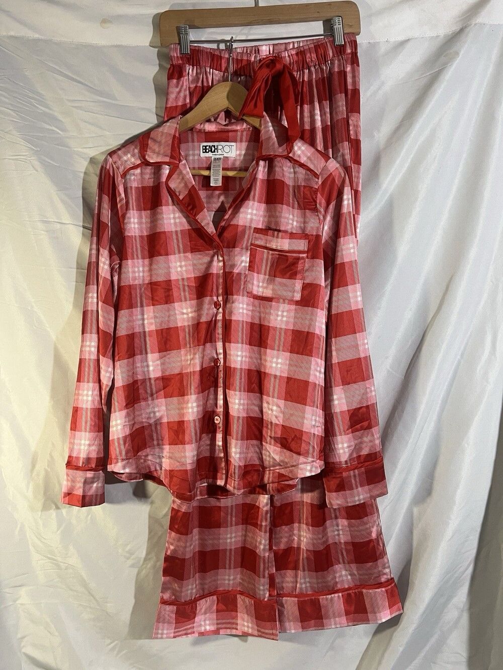 Beach Riot Red & White Gingham Pajama Set Small Cottagecore Coquette Lounge PJs
